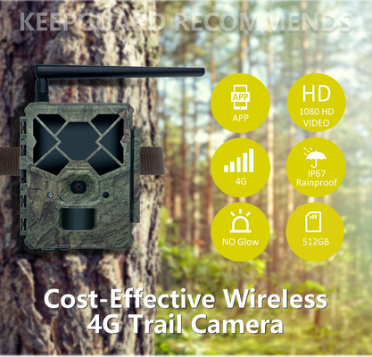 KW886 izleme kamerası, 4G sim kartı 24MP 1080P'de 30 fps'de inşa edilmiş, APP kontrolü ile su geçirmez IP67 oyun kamerası