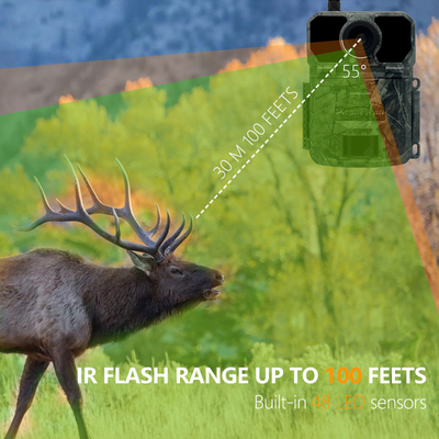 Hızlı 0.2s tetikleme süresi ve çok yönlü fotoğraf / video / fotoğraf video modları ile 32MP 4G Trail Kamera
