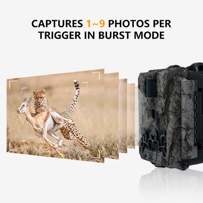 KW561 Trail Infra Cam Mini 30MP 0.25s Hız 4K Video Çözünürlüğü Su geçirmez CMOS Sensörü SD Me