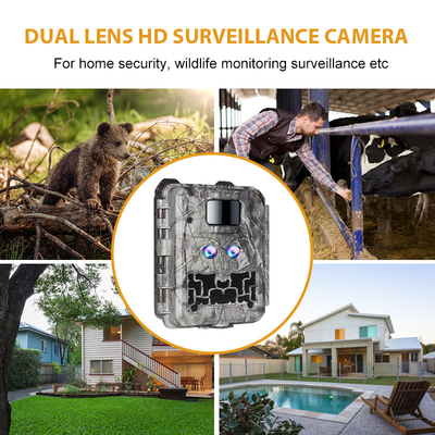 Vahşi yaşam kamerası KW591 hiç parlama çift sensör 1080P su geçirmez IP67 0.4s tetikleme hızı 512GB depolama alanına kadar Av kamerası