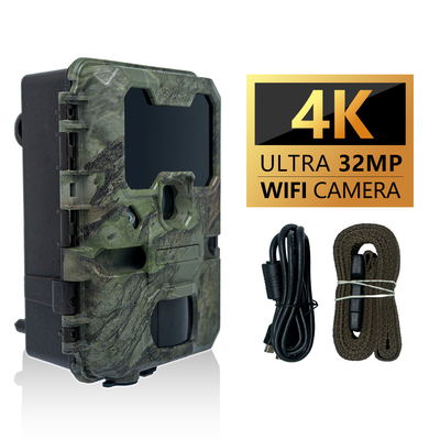 WIFI izleme kamerası KW866 su geçirmez IP67 512GB'ye kadar OEM/ODM Depolama SD Bellek Kartı 32MP 4K vahşi yaşam kamerası