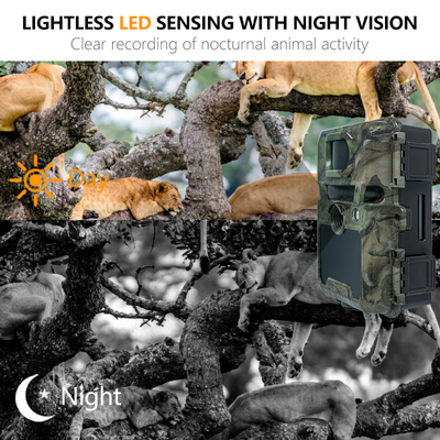 Trail Kamera ODM/OEM KW571 su geçirmez IP67 Parlama Yoksun CMOS Sensörü 30MP fotoğraf 1080P 0.25s tetikleme hızı gece görüşü
