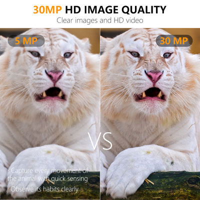Maliyet Çözümlü Av Kamerası KW561 Mini Boyutlu 30MP/1080P Su geçirmez IP67 512GB'ye kadar Depolama 0.3s Yanıt Oyun Trail Kamerası