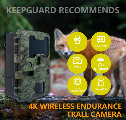 Avlama kamerası KW866 Wifi bağlantısı ile 0.25s yakalama hızı 512GB'ye kadar su geçirmez IP67 32MP 4K depolama 30fps'de geyik avlama