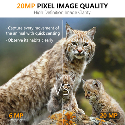 Trail Av Kamerası 20MP 1080P Vahşi Yaşam Kamerası Su geçirmez IP67 Oyun ve Deneme Kamerası 512GB'ye kadar Depolama 82 feet'e kadar