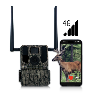 Avcılık ve İzleme Kameraları Güneş Paneli 4G Kablosuz Kamera KW897 Çift Anten ile 100ft Gece Menzili 36MP 2K Video 30fps