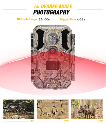 Kızılötesi LED'ler Yaban Hayatı Avcılık Kamerası 30MP 1080P IP66