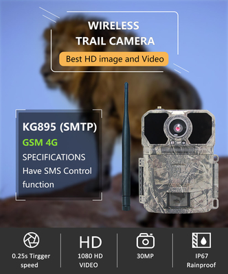 GSM MMS Wildlife Outdoor Trail Kamera CMOS Camo 30MP 4G 1080P Avcılık kamerası
