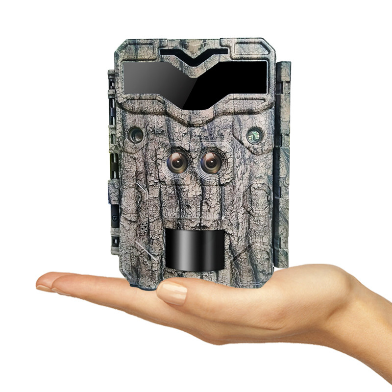 Av kamerası KW698A çift lensli 1080P 30MP su geçirmez IP67 512GB depolama noktası gece görüşü 0.25s tetikle oyun kamerası