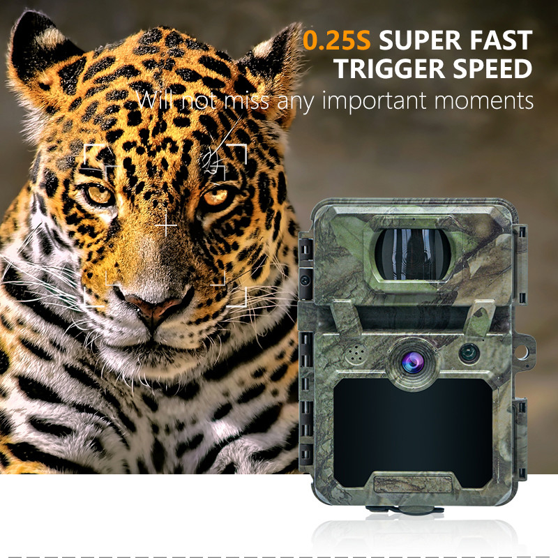 Trail Kamera ODM/OEM KW571 su geçirmez IP67 Parlama Yoksun CMOS Sensörü 30MP fotoğraf 1080P 0.25s tetikleme hızı gece görüşü